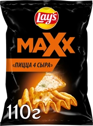 Чипсы картофельные LAY'S Max, со вкусом пицца 4 сыра, 110г