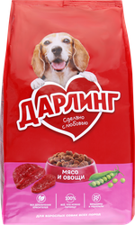 Корм сухой для взрослых собак ДАРЛИНГ с мясом и добавлением овощей, 2кг