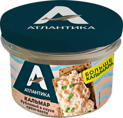 Изображение товара Крем-паста АТЛАНТИКА из рубленого Тихоокеанского кальмара горячего копчения, 150г