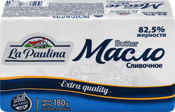 Изображение товара Масло сливочное LA PAULINA несоленое 82,5%, без змж, 180г