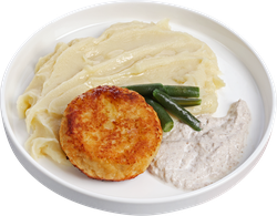 Изображение товара Котлета куриная ЛЕНТА FRESH с картофельным пюре и грибным соусом, 300г