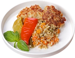 Оладьи рыбные ЛЕНТА FRESH с булгуром, киноа и соусом из шпината, 260г