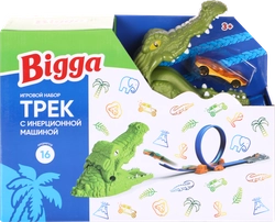 Набор игровой BIGGA Трек с инерционной машинкой, 16 предметов, Арт. 921021203