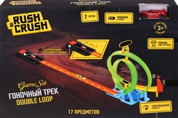 Набор игровой RUSH&CRUSH Трек с машинкой, 2 петли, 17 предметов, Арт. 921020345