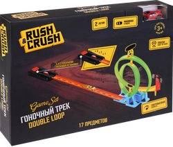 Набор игровой RUSH&CRUSH Трек с машинкой, 2 петли, 17 предметов, Арт. 921020345