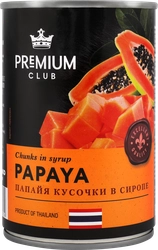 Папайя PREMIUM CLUB кусочки в сиропе, 425г