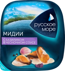 Салат РУССКОЕ МОРЕ из мяса мидии чилийской вареного в соусе (Беларусь) 150г