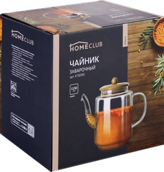 Чайник заварочный HOMECLUB Albero, стекло, бамбук, 1.15л, Арт. KTJ0392