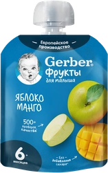 Пюре фруктовое GERBER Яблоко и манго, с 6 месяцев, 90г