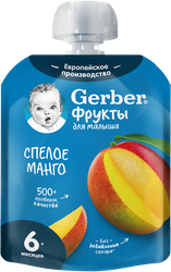 Изображение товара Пюре фруктовое GERBER Спелое манго, с 6 месяцев, 90г