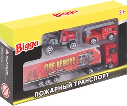 Набор игровой BIGGA Пожарный транспорт, 3 предмета, Арт. BT960578