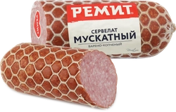 Колбаса копчено-вареная РЕМИТ Сервелат Мускатный, 360г