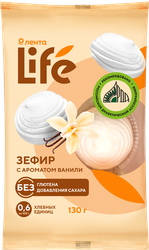 Изображение товара Зефир ЛЕНТА LIFE с ароматом ванили, без сахара, 130г