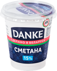 Сметана DANKE 15%, без змж, 300г