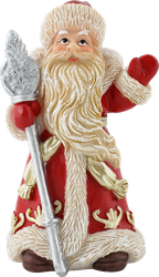 Изображение товара Сувенир новогодний HOMECLUB Дед Мороз/Снегурочка с посохом/елочкой 10,5см, полирезин, в ассортименте