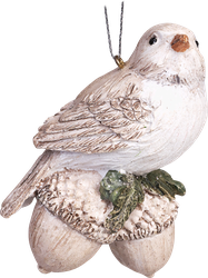 Изображение товара Украшение елочное HOMECLUB Птичка с шишками 9,8см, полирезин, в ассортименте