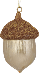 Изображение товара Украшение елочное HOMECLUB Золотой желудь 7,8см, полирезин, в ассортименте