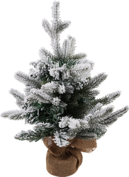 Изображение товара Ель искусственная HOMECLUB заснеженная в мешковине 45см, ПЭ+ПВХ