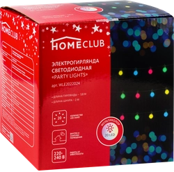 Электрическая гирлянда HOMECLUB Party lights 20LED 3,8м, мультиколор, IP44, в ассортименте