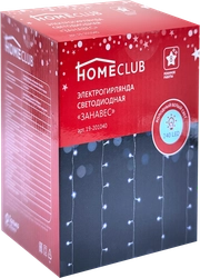 Электрогирлянда-занавес светодиодная HOMECLUB Занавес 240LED 2,2х1,5м,  холодный белый, IP44