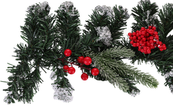 Изображение товара Гирлянда еловая HOMECLUB заснеженная с шишками и ягодами, 180см