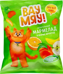 Мармелад жевательный ВАУ МЯУ! Фрукты со вкусом яблока, персика, банана, апельсина, 70г