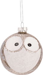 Изображение товара Украшение елочное HOMECLUB Круглая совушка 8см, стекло, в ассортименте