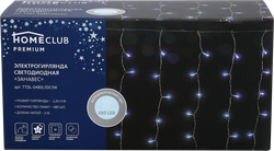 Изображение товара Электрическая гирлянда HOMECLUB PREMIUM Занавес 480LED 2,2x3м, холодный  белый, 12 режимов