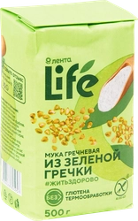 Мука гречневая безглютеновая ЛЕНТА LIFE из непропаренной гречневой крупы, 500г