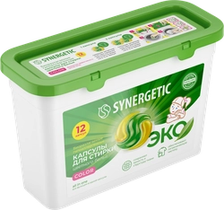 Капсулы для стирки SYNERGETIC Color, 12шт