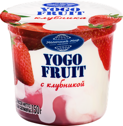 Изображение товара Йогурт YOGO FRUIT Клубника двухслойный 2,5%, без змж, 150г
