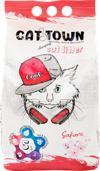 Наполнитель для кошачьего туалета CAT TOWN комкующийся с ароматом сакуры, 5л