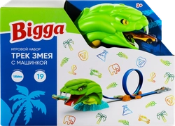 Игровой набор BIGGA Трек-змея с машинкой, 19 предметов, Арт. HWLT-016