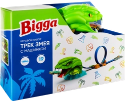 Игровой набор BIGGA Трек-змея с машинкой, 19 предметов, Арт. HWLT-016