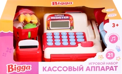 Игровой набор BIGGA Кассовый аппарат с аксессуарами, со звуковыми эффектами, 21 предмет, Арт. RU000037