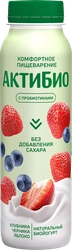 Биойогурт питьевой АКТИБИО Яблоко, клубника, черника без сахара 1,5%, без змж, 260г