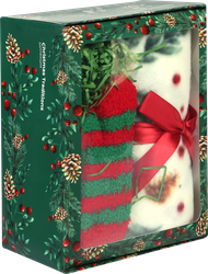 Изображение товара Набор подарочный HOMECLUB плед 100х140см и носки р. 35–38, красный, Арт. 
WI-BM3