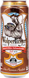 Пиво светлое WOLPERTINGER Naturtrubes Hefeweissbier пшеничное нефильтрованное пастеризованное 5,5%, 0.5л