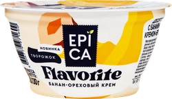 Десерт творожный EPICA Flavorite Банан, ореховый крем 7,6%, без змж, 130г