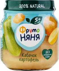 Пюре овощное ФРУТОНЯНЯ Кабачок и картофель, с 5 месяцев, 110г