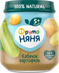 Пюре овощное ФРУТОНЯНЯ Кабачок и картофель, с 5 месяцев, 110г