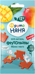 Кусочки фруктово-ягодные ФРУТОНЯНЯ Фрутопазлы, яблоко и манго, с 12 месяцев, 20г