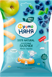 Изображение товара Палочки кукурузные ФРУТОНЯНЯ Яблоко и черника, с 12 месяцев, 20г