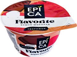 Десерт творожный EPICA Flavorite Вишня, шоколад 8,1%, без змж, 130г