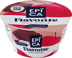 Изображение товара Десерт творожный EPICA Flavorite Вишня, шоколад 8,1%, без змж, 130г