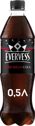 Напиток EVERVESS Cola Zero Sugar Кола без сахара газированный, 0.5л