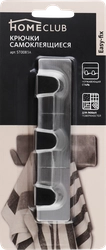 Крючок HOMECLUB Easy-fix самоклеющийся, нержавеющая сталь, 2,5х12см, Арт. ST0083A
