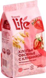 Хлопья овсяные безглютеновые ЛЕНТА LIFE с клубникой, 375г