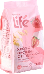 Хлопья овсяные безглютеновые ЛЕНТА LIFE с клубникой, 375г