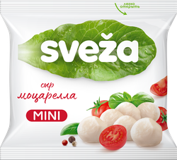 Изображение товара Сыр SVEZA Моцарелла мини 45%, без змж, масса сыра 100г, 250г